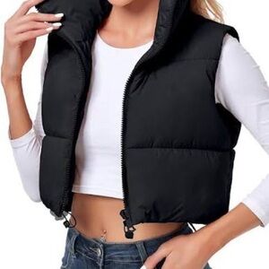 Women's Black Puffer Vest